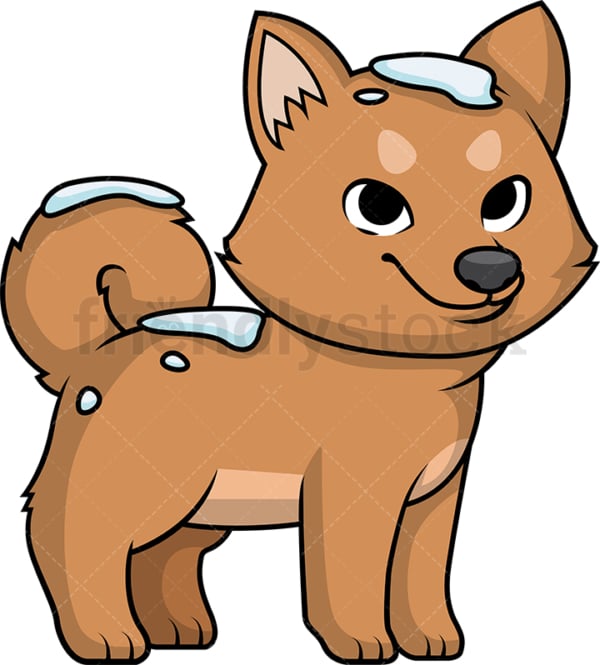 Cute dog out in the snow. PNG - JPG and vector EPS (infinitely scalable).