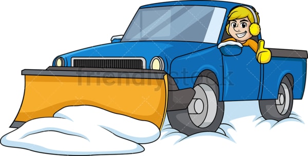 Man in snow plow vehicle. PNG - JPG and vector EPS (infinitely scalable).