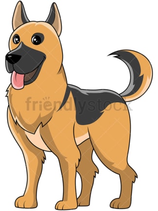 German shepherd sticking its tongue out. PNG - JPG and vector EPS (infinitely scalable).