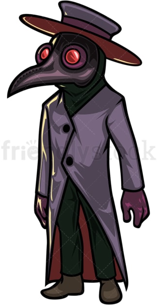 Medieval plague doctor cartoon character. PNG - JPG and vector EPS (infinitely scalable).