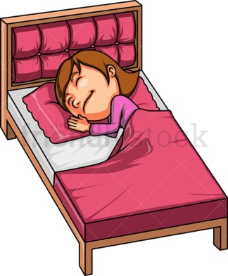 Child taking a nap in bed. PNG - JPG and vector EPS (infinitely scalable).