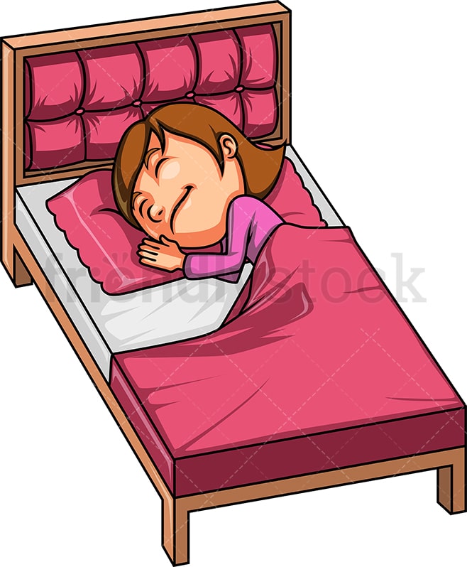 Little Girl Sleeping Cartoon Clipart Vector - FriendlyStock
 Girl Sleeping Cartoon