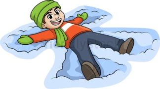 Man making a snow angel. PNG - JPG and vector EPS (infinitely scalable).
