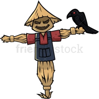 Traditional straw scarecrow cartoon character. PNG - JPG and vector EPS (infinitely scalable).