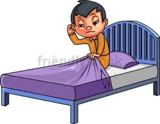Little kid waking up. PNG - JPG and vector EPS (infinitely scalable).