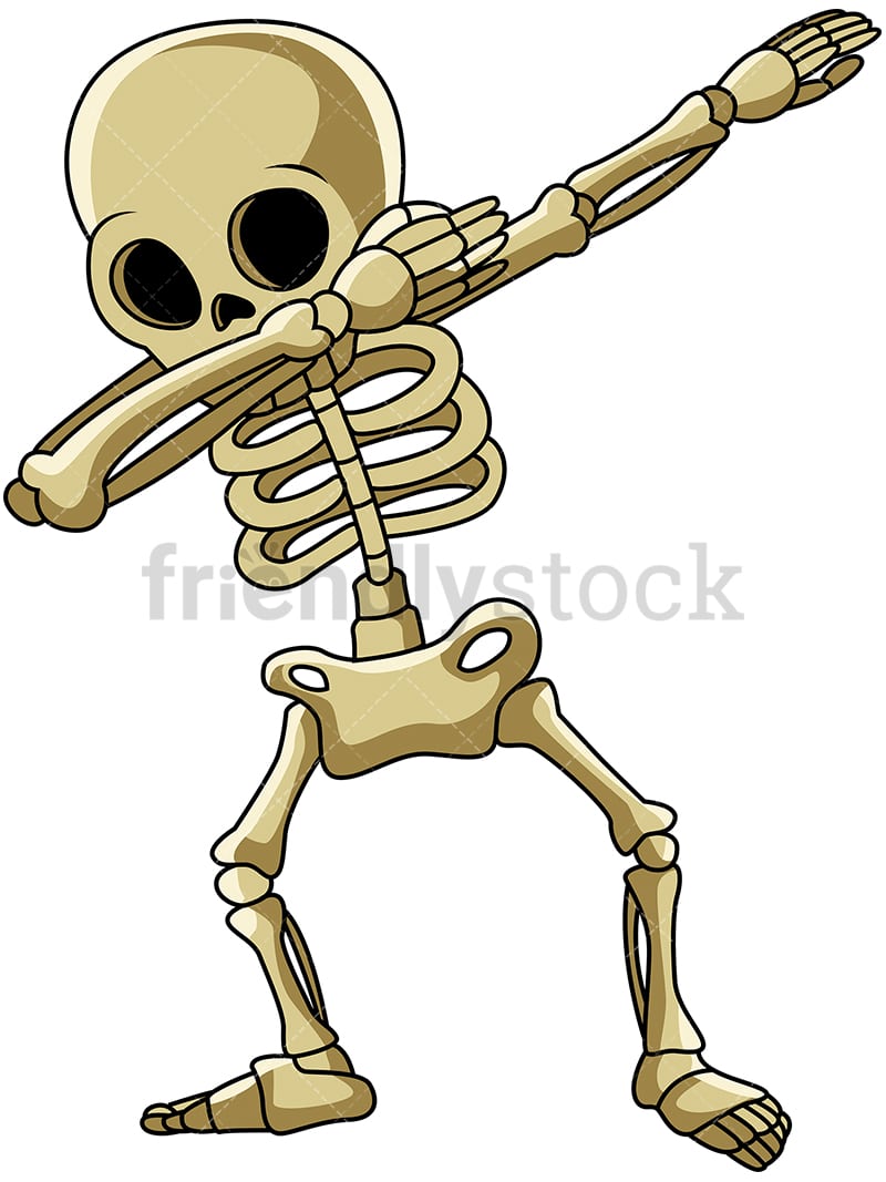Dabbing Skeleton Cartoon Clipart Vector Friendlystock