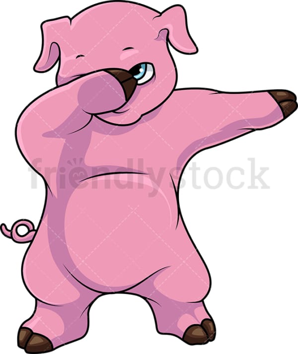 Dabbing pig cartoon. PNG - JPG and vector EPS (infinitely scalable).