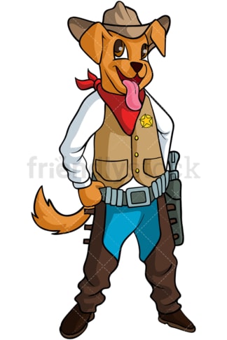 Dog cowboy cartoon. PNG - JPG and vector EPS (infinitely scalable).