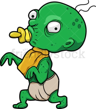 Funny baby zombie with pacifier cartoon. PNG - JPG and vector EPS (infinitely scalable).