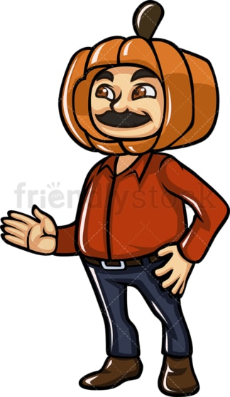 Man wearing pumpkin head. PNG - JPG and vector EPS file formats (infinitely scalable).