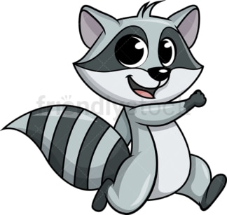 Running raccoon cartoon. PNG - JPG and vector EPS (infinitely scalable).