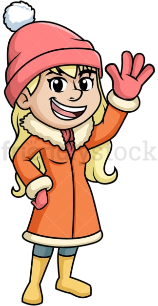 Cute woman in winter clothing. PNG - JPG and vector EPS (infinitely scalable).