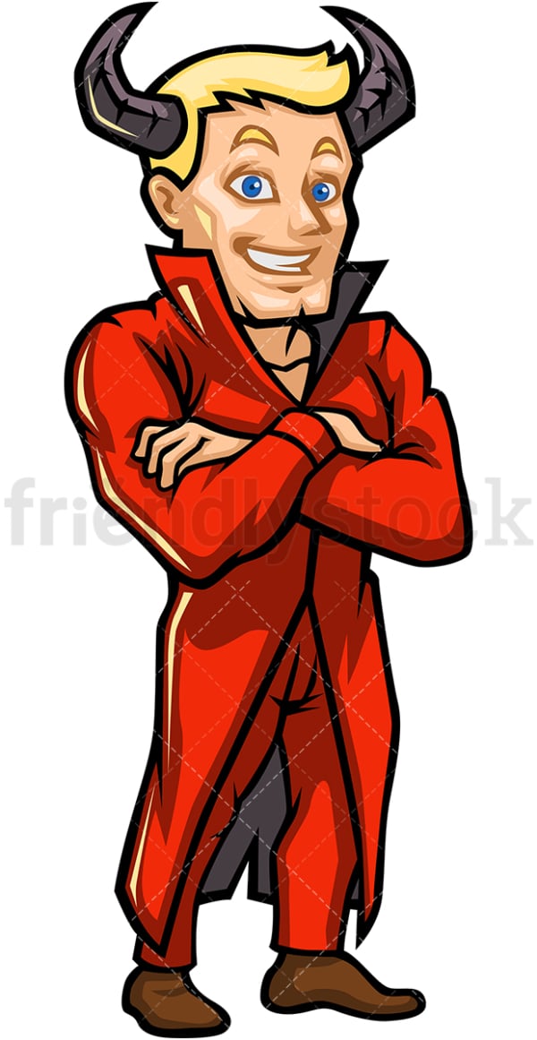 Man in devil halloween costume. PNG - JPG and vector EPS file formats (infinitely scalable).