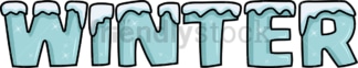 Word winter with letters made of ice. PNG - JPG and vector EPS (infinitely scalable).