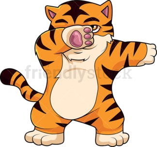 Dabbing tiger cartoon. PNG - JPG and vector EPS (infinitely scalable).