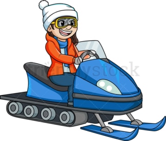 Girl on a snowmobile. PNG - JPG and vector EPS (infinitely scalable).