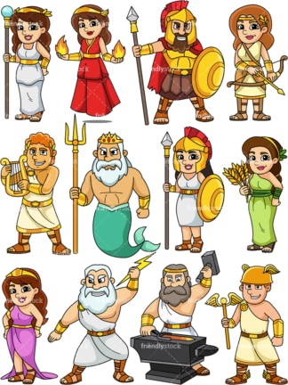 Ancient greek gods. PNG - JPG and vector EPS file formats (infinitely scalable). Images isolated on transparent background.