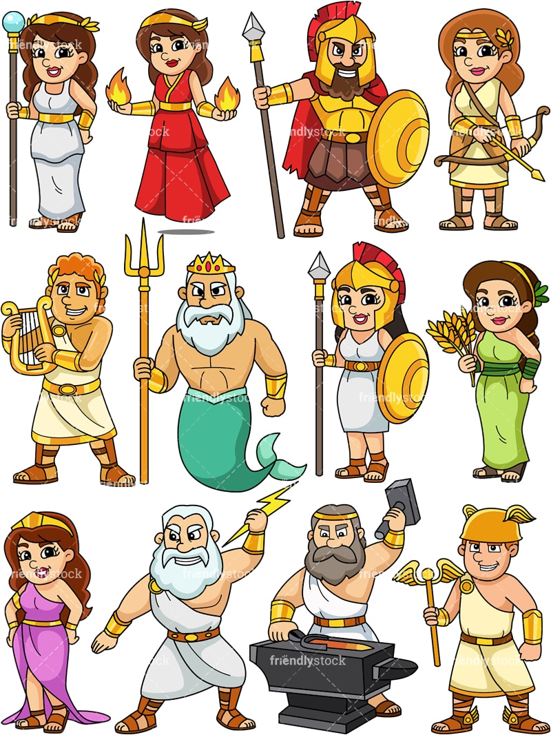 Ancient Greek Gods Cartoon Vector Clipart FriendlyStock