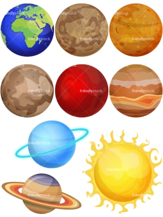 Solar System. PNG - JPG and vector EPS (infinitely scalable).