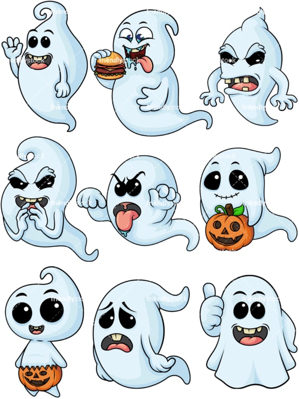 White ghost. PNG - JPG and vector EPS file formats (infinitely scalable).