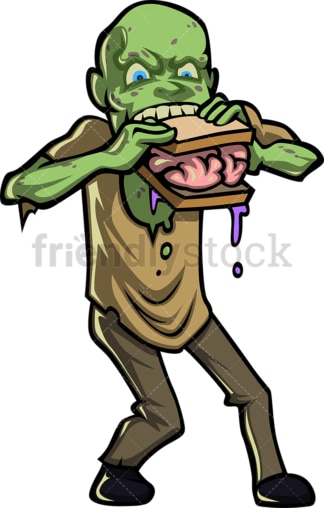 Zombie eating brains sandwich. PNG - JPG and vector EPS (infinitely scalable).