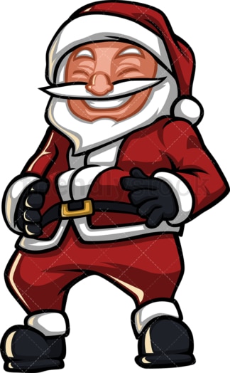 Santa claus laughing holding belly. PNG - JPG and vector EPS (infinitely scalable).