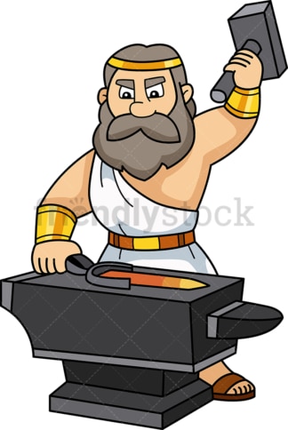 Hephaestus greek god. PNG - JPG and vector EPS file formats (infinitely scalable). Image isolated on transparent background.