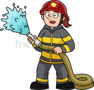Female firefighter. PNG - JPG and vector EPS (infinitely scalable).