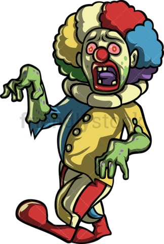 Creepy scary clown zombie. PNG - JPG and vector EPS (infinitely scalable).