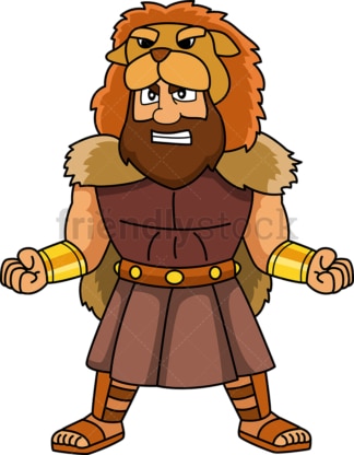 Hercules wearing lion hide. PNG - JPG and vector EPS file formats (infinitely scalable). Image isolated on transparent background.