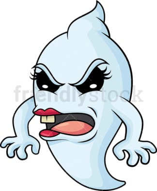 Angry female ghost. PNG - JPG and vector EPS (infinitely scalable).
