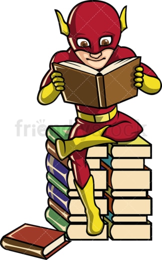 Book lover superhero. PNG - JPG and vector EPS file formats (infinitely scalable). Image isolated on transparent background.