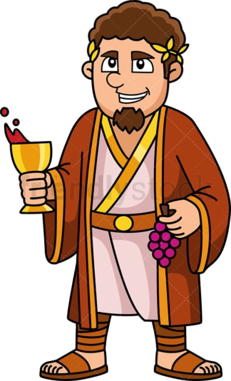 Dionysus holding glass of wine. PNG - JPG and vector EPS file formats (infinitely scalable). Image isolated on transparent background.