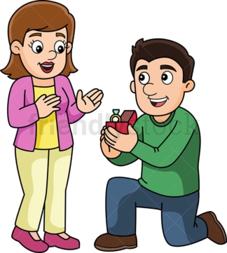 Couple getting engaged. PNG - JPG and vector EPS (infinitely scalable).