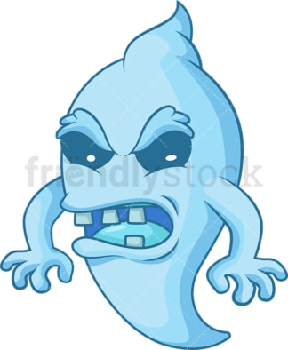 Upset blue ghost. PNG - JPG and vector EPS (infinitely scalable).