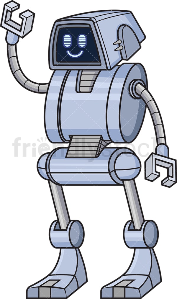 Cheerful robot. PNG - JPG and vector EPS (infinitely scalable).
