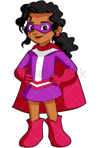 Indian little girl superhero. PNG - JPG and vector EPS file formats (infinitely scalable). Image isolated on transparent background.