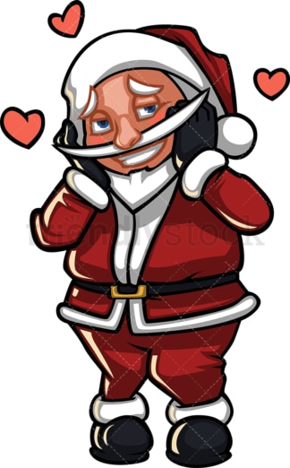 Shy santa claus feeling in love. PNG - JPG and vector EPS (infinitely scalable).