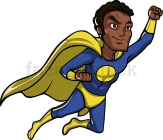 Flying black superhero with cape. PNG - JPG and vector EPS file formats (infinitely scalable). Image isolated on transparent background.