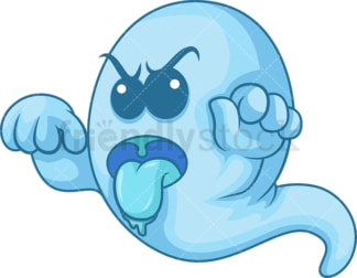 Blue ghost scaring someone. PNG - JPG and vector EPS (infinitely scalable).