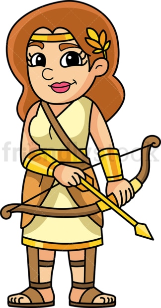 Artemis greek goddess. PNG - JPG and vector EPS file formats (infinitely scalable). Image isolated on transparent background.