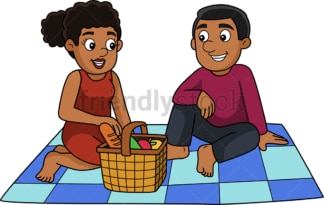 Man and woman having a picnic. PNG - JPG and vector EPS (infinitely scalable).
