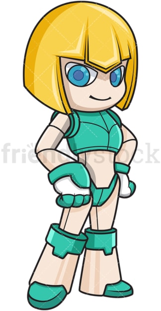 Girl humanoid robot. PNG - JPG and vector EPS (infinitely scalable).