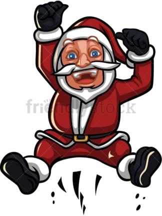 Silly santa claus jumping around. PNG - JPG and vector EPS (infinitely scalable).