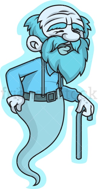 Frail old man ghost. PNG - JPG and vector EPS (infinitely scalable).