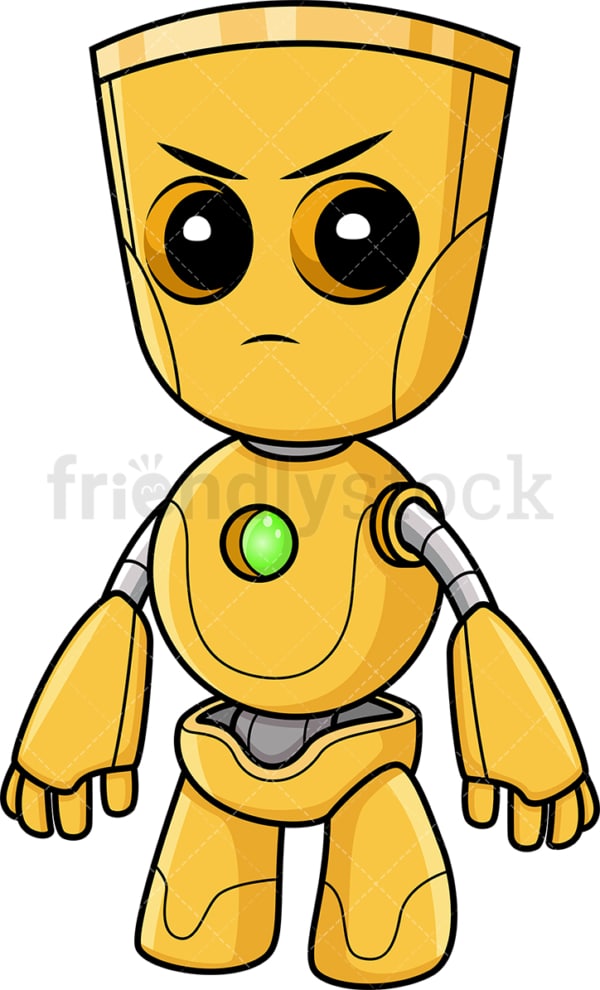 Angry yellow robot. PNG - JPG and vector EPS (infinitely scalable).