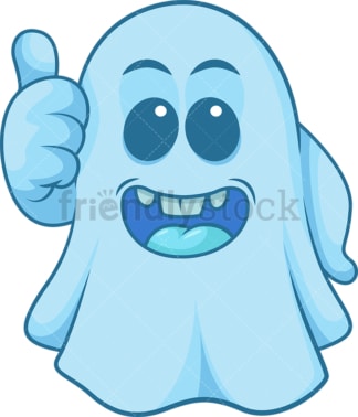 Blue ghost thumbs up. PNG - JPG and vector EPS (infinitely scalable).