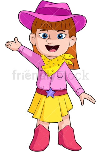 Adorable girl cowboy. PNG - JPG and vector EPS file formats (infinitely scalable). Image isolated on transparent background.
