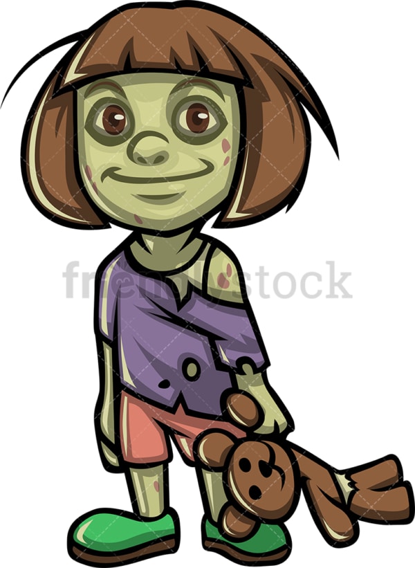 Cute little girl zombie. PNG - JPG and vector EPS (infinitely scalable).