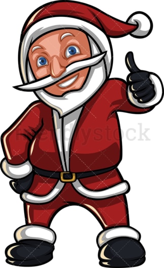 Santa claus giving the thumbs up. PNG - JPG and vector EPS (infinitely scalable). Image isolated on transparent background.